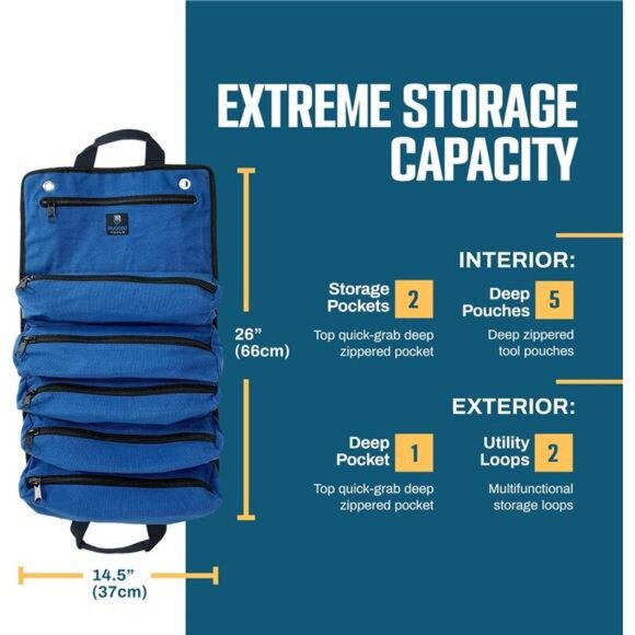 Rugged Tools Titan Deluxe Tool Roll Up Bag - Picture 4 of 7